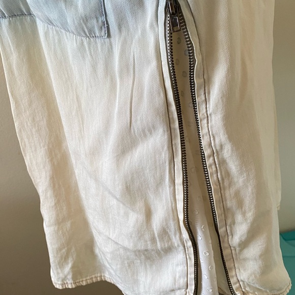 BKE red Blue Off White Dip Dye Button Up Zip Side - Picture 10 of 12